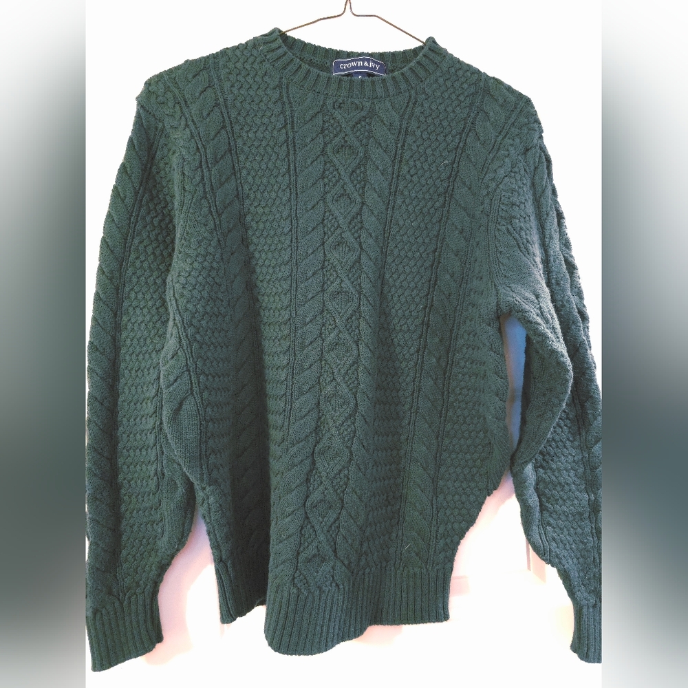Green Cable Knit Sweater